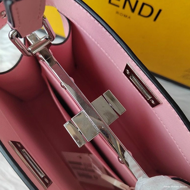 Affordable ISeeU Petite Fendi Bag Leather Pink In Nappa Peekaboo 0814